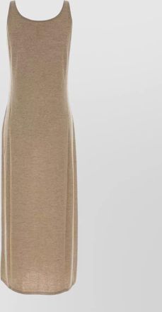 The Row cashmere nareen dress midi scoop neck sleeveless