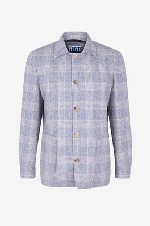 Fedeli Karierte Hemdjacke aus Alpakawolle und Schurwolle