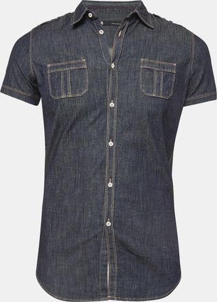 Dsquared2 Navy Blue Denim Short Sleeve Shirt