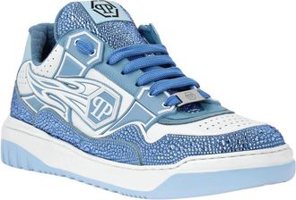 Philipp Plein Moon Walker Low-top Sneakers - Heren - Sneakers - Blauw - 45 EU - Katoen - Schoenen