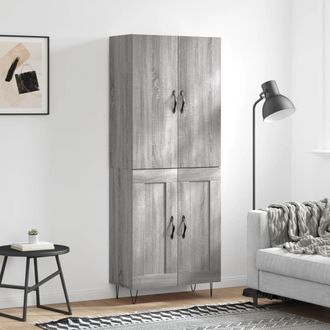 Berkfield Home Highboard Grey Sonoma 69.5x34x180 cm Engineered Wood