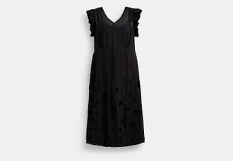 Coach V-Neck Dress With Velvet Dots