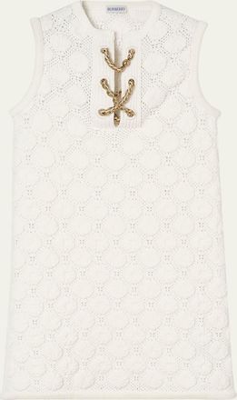 Burberry Brittany Chain Lace-up Crochet Mini Dress