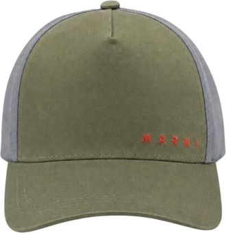 Marni Logo Cap - unisex - Petten - Groen - L - Katoen - Accessoires