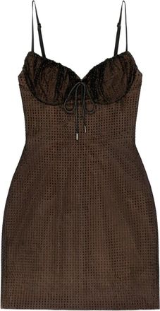 Area Abito corto con cristalli - Marrone