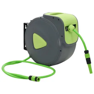 vidaXL Automatic Retractable Water Hose Reel Wall Mounted 98.4+6.6, 143898