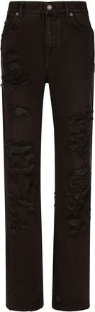 Dolce & Gabbana Distressed Straight-Leg Jeans - Womens - Cotton