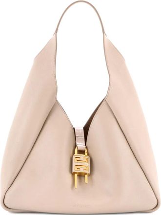 Givenchy Padlock Leather Medium hobo bag - Beige