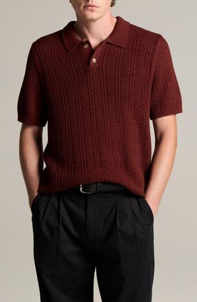 Vince Seed Stitch Polo Sweater in Deep Satin at Nordstrom, Size X-Large