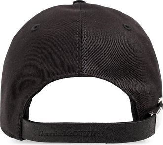 Alexander McQueen Mens Embroidered Logo Baseball Cap Black Accessories > Beanies & Hats
