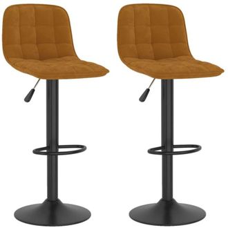 vidaXL Taburetes De Cocina 2 Unidades Terciopelo Marr&oacute;n Vidaxl