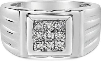 House of Brilliance Haus Of Brilliance Silver 0.05 Ct. Tw. Diamond Band Ring