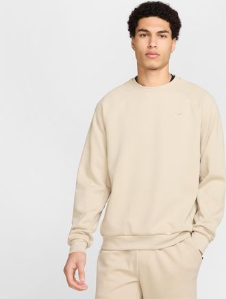 Nike Mens Primary Fleece Dri-FIT UV Performance Crew in Brown | FZ0971-251