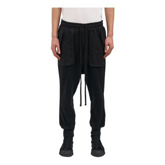 Thom Krom Slim-fit Trousers, male, Black, Size: M Nmst523 Trousers with Linen Inserts