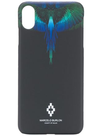 Marcelo Burlon Blue Wings iPhone XS Max case - men - Acetate - One Size - Black