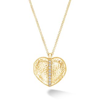 Dower & Hall 23mm Heart Lumi&egrave;re White Sapphire Photo Locket