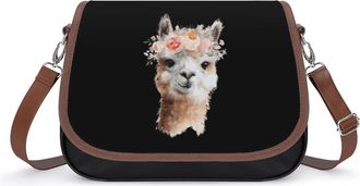 Generic Lama Watercolor Fashion Womens Crossbody Bags Novelty Handbag Shoulder Bag Purse