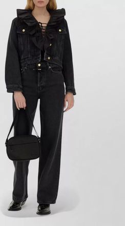 Ganni ruffled organic cotton blouse