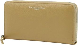 Gianni Chiarini Portemonnee van gehamerd leer - Dames - Accessoires - Beige - Maat: ONE Size Leer