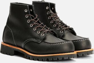 Red Wing Shoes Mens Red Wing 2949 Roughneck 6 Moc Toe Work Leather Mens Black Boots - Size: UK 9.5 / eu 43.5 / us 10.5