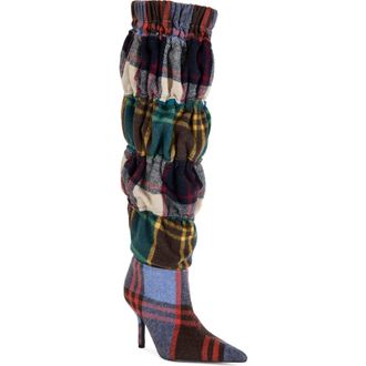Azalea Wang Elodie Plaid Multicolor Stiletto Boot at Nordstrom Rack, Size 8.5