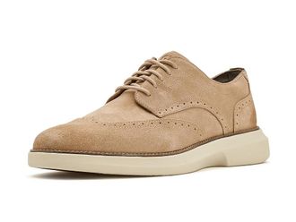 Cole Haan Grand Shadowlite Wingtip Mens Shoes Buckwheat Suede/Angora : 10.5 D - Medium, Leather