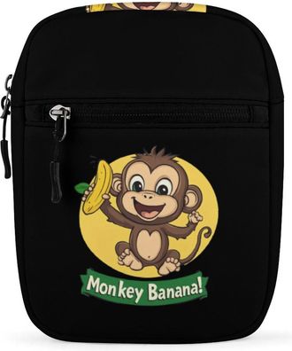 Generic Monkey Banana Crossbody Bag Adjustable Satchel Cute Shoulder Bag Lightweight Sling Bags