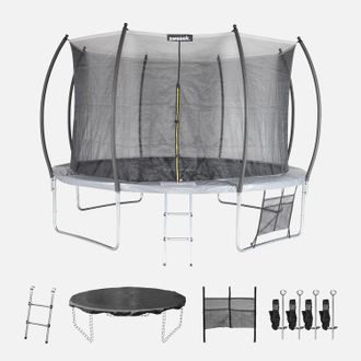 Sweeek Trampol&iacute;n 370cm Red Interior Con Pack De Accesorios