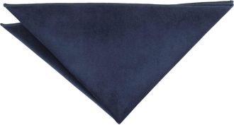 DQT Plain Velvet Wedding Handkerchief Pocket Square - Navy