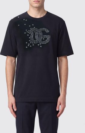 Dolce & Gabbana T-shirt in cotone a girocollo con monogramma DG