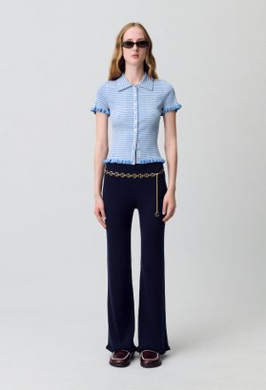 Claudie Pierlot Top polo rayures boutonné