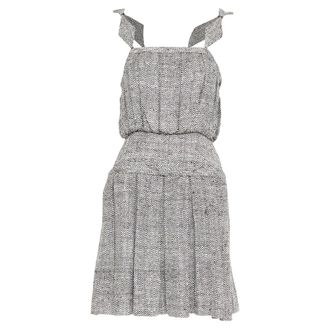 Rodarte Trompe loeil Herringbone silk mini dress