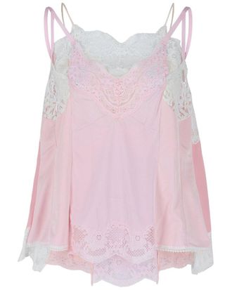 Balenciaga Patched Lace Slip Tank Top