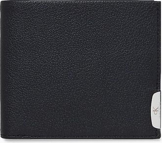 Calvin Klein Mens Micro Pebble Leather Bifold Wallet - Black