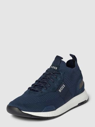 HUGO BOSS Sneaker mit Label-Details Modell Titanium_Runn in Marine, Größe 40