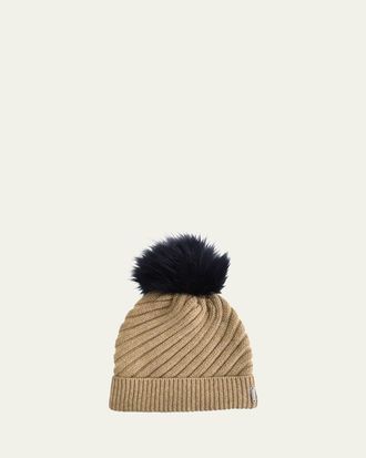 Gorski Select Cashmere Beanie with Lamb Shearling Pom