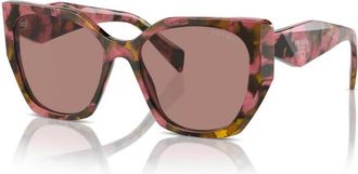 Prada Dames Zonnebril Acetaat Collectie - Dames - Zonnebrillen - Beige - 55 MM - Accessoires