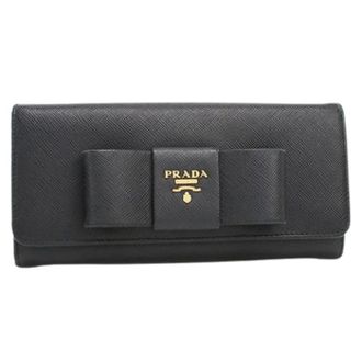 Prada Pre-owned Wallets, female, Black, Size: ONE SIZE Pre-owned Vintage Long Wallet (Bi-fold)