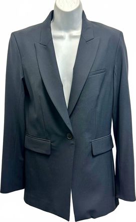 Veronica Beard Pre-Loved Womens Stretch Wool Classic Long Dickey Blazer In Navy