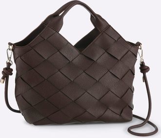 Heine Handtasche HEINE, Damen, Gr. B/H/T: 39cm x 25cm x 10cm, schoko, Metall, Viskosemischung, unifarben, Taschen Handtasche