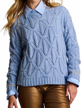 Lisa Todd Cable Crew Pullover In Blue Wash