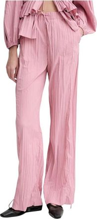 Stine Goya 2342 Pliss&eacute; Broek van Polyester met Strik - Dames - Wijde Broeken - Roze - XL - Polyester - Broeken