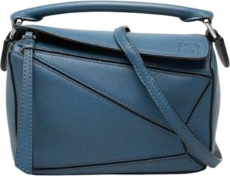 Loewe Pre-owned Mini Puzzle Schoudertas - Dames - Vintage Schoudertas - Blauw - ONE Size - Leer - Vintage