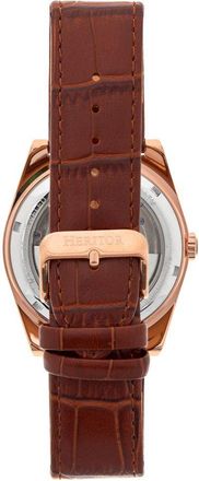 Heritor Mens Daxton Semi Skeleton Watch - Rose Gold Stainless Steel - One Size
