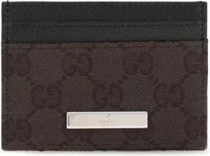 Gucci Kaarthouder met Gucci Plaquette - Dames - Portefeuilles - Bruin - ONE Size - Accessoires