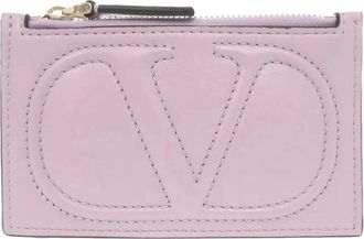 Valentino Garavani VLogo Signature Portemonnee - Dames - Portefeuilles - Roze - ONE Size - Leer - Accessoires