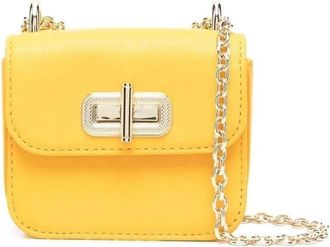 Tommy Hilfiger Micro Turnlock Crossbodytas - Dames - Schoudertassen - Geel - ONE Size - Leer - Tassen