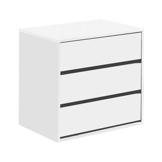 Dmora Cassettiera Antar, Settimanale A 3 Cassetti, Mobile Com&ograve; Basso Per Interno Armadio, Settimanale Moderno, 60x44h57 Cm, Bianco - Dmora