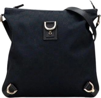Gucci Pre-owned Canvas Crossbody Bag - Dames - Vintage Schoudertas - Blauw - ONE Size - Leer - Vintage