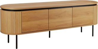 Oviala Mueble de tv rectangular con 2 puertas l160 cm efecto madera clara